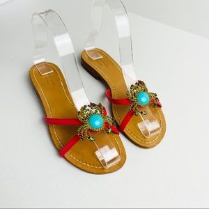 KATE SPADE Kiawah Sandal With Rhinestone Crab Ornament Size 5